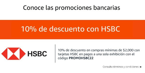 Cupón Amazon Pre Buen Fin 2022: 10% de descuento con HSBC