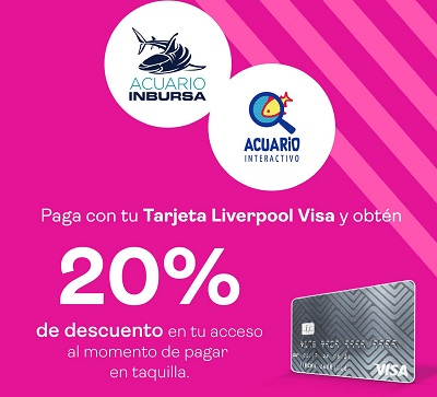 20% de descuento en Acuario Inbursa al pagar con tarjeta Liverpool Visa
