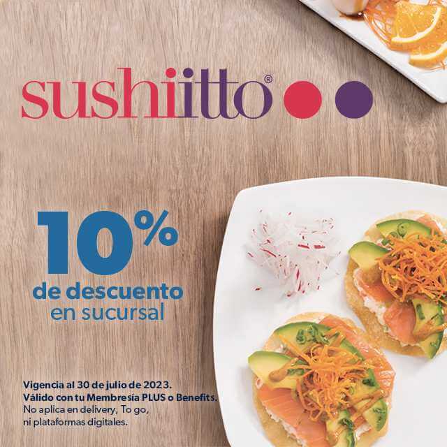 10% de descuento en Sushi Itto para socios Sam's Club