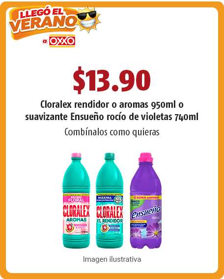 Oferta OXXO: Cloralex rendidor 0 aromas 950 ml por $13 pesos