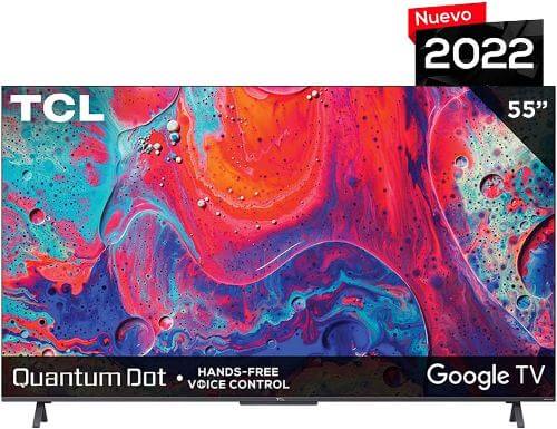 TCL Pantalla 55" 4K Smart TV QLED 55Q647 Dolby Atmos Google TV (2022) con $10,000 de descuento en Amazon + 12 MSI