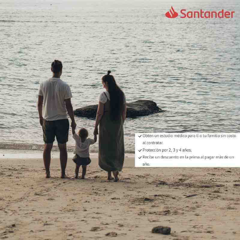 Promoción Santander: estudio médico GRATIS para ti o tu familia al contratar tu seguro Vida Multianual