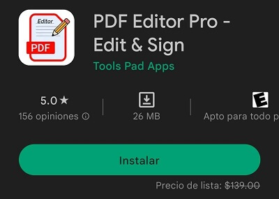 PDF Editor Pro - Edit & Sign GRATIS en Google Play