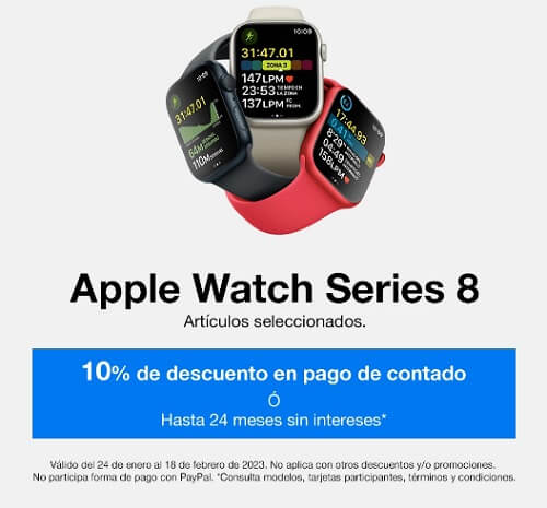 Apple Watch Series 8 con 10% de descuento en Mixup (pago de contado)