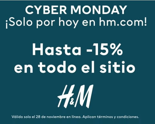 Cyber Monday en H&M: 15% de descuento en toda la tienda en línea Cyber Monday en H&M: 15% de descuento en toda la tienda en línea