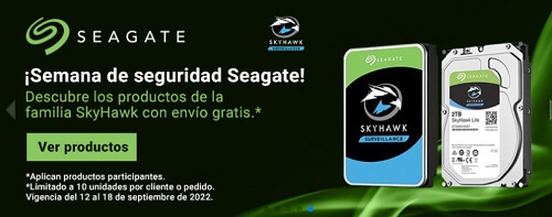 Hasta 60% Off + envío gratis en la línea SkyHawk durante la Semana de seguridad Seagate en Cyberpuerta