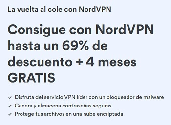 Hasta 69% Off + 4 meses gratis de VPN para este Regreso a Clases con NordVPN
