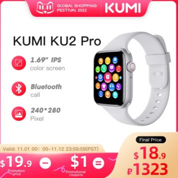 KUMI-reloj inteligente KU2 Pro con descuento en AliExpress