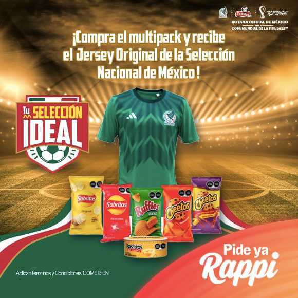 Recibe un jersey original de la Selección Mexicana al pedir un Multipack Pepsico en Rappi