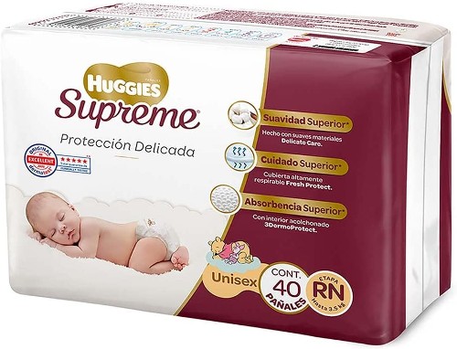 Descuento de 50% en segunda unidad de Huggies Supreme Pañal Desechable para Bebé, Etapa Recién Nacido Unisex, 40 Piezas + 10% en Amazon