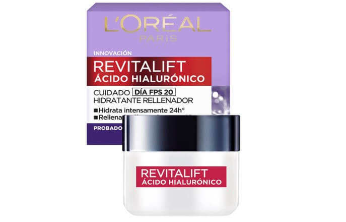 Amazon: Crema hidratante anti-líneas de expresion Revitalift Ácido Hialurónico Día de L'Oréal Paris, 50 ml por $178 pesos