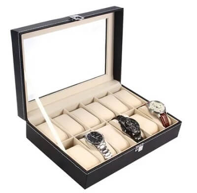 Caja de relojes con 12 compartimientos a solo $159 en Mercado Libre