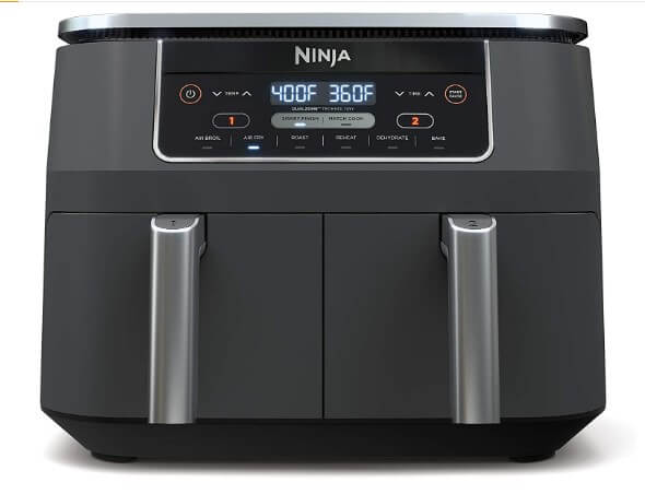 Amazon: Ninja DZ201 Foodi Freidora de aire 6 en 1 de 2 canastas con tecnología DualZone con 33% menos por $2,960 pesos