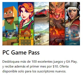 Oferta Microsoft: obtén el primer mes de Game Pass para PC a sólo $10