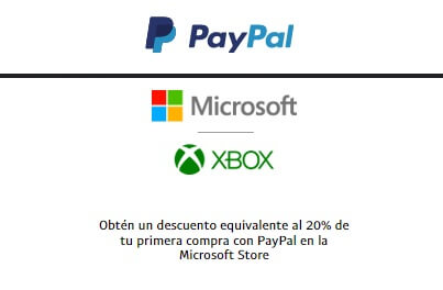 Obtén un cupón del 20% de descuento para tu primera compra con PayPal en Microsoft Store