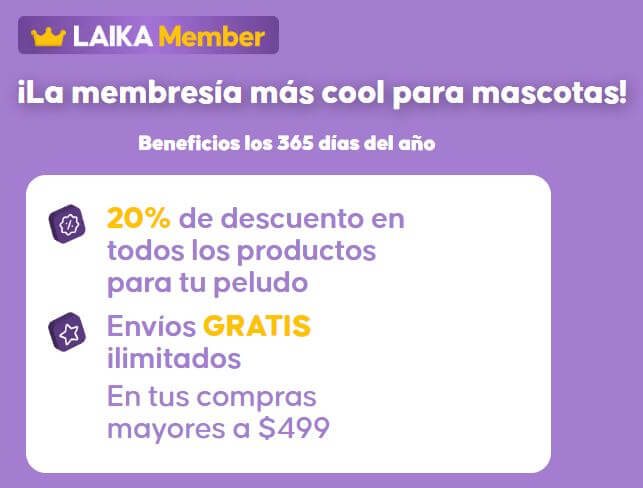 20% Off en toda la tienda + envíos gratis + regalo de bienvenida con las ofertas Laika Members