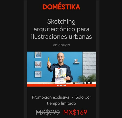 Curso de Sketching Arquitectónico para Ilustraciones Urbanas a $152 con cupón Domestika Curso de Sketching Arquitectónico para Ilustraciones Urbanas a $152 con cupón Domestika