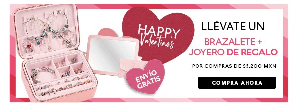 Joyero + brazalete gratis por promoción Pandora San Valentín
