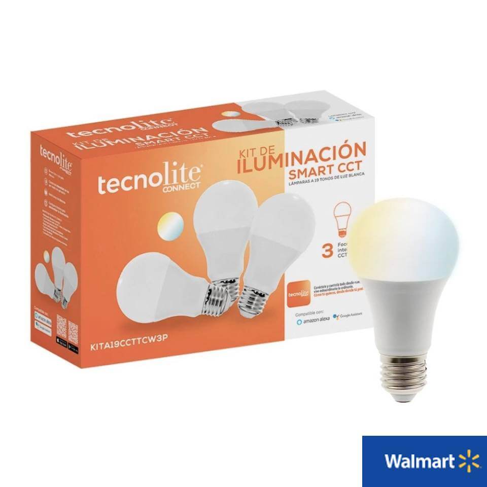 Paquete de 3 focos LED Inteligentes Tecnolite con oferta Walmart