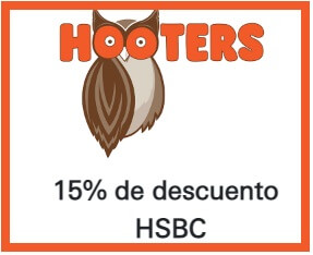 15% de descuento en Alimentos y Bebidas Hooters al pagar con tarjetas HSBC