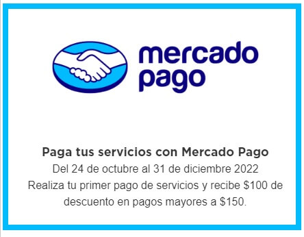 Oferta Mercado Pago: $100 Off al pagar servicios con tarjeta Banorte