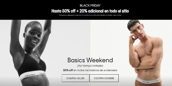 Descuentos Calvin Klein de hasta 50% Off + 20% adicional en todo el sitio este Black Friday