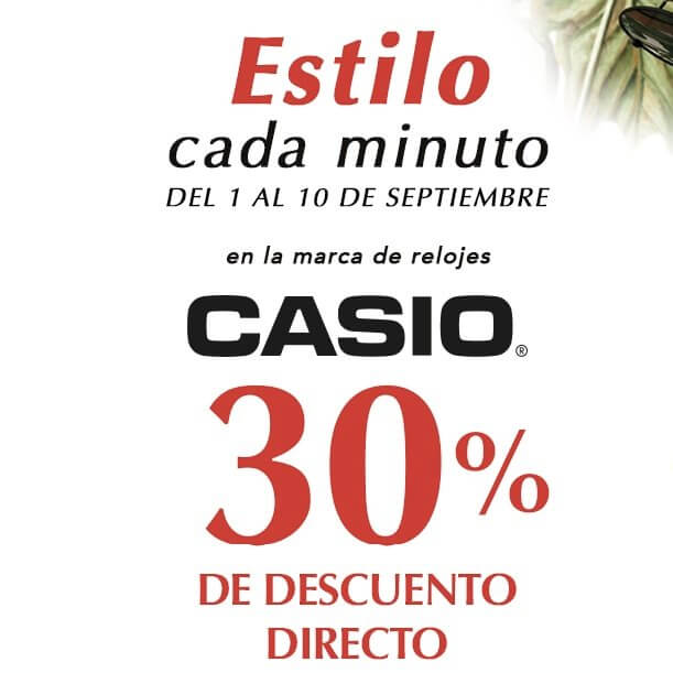 Relojes Casio con 30% de descuento directo por promoción Sanborns