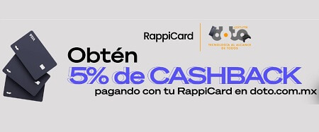 Recibe 5% de cashback al pagar con tu RappiCard en Doto