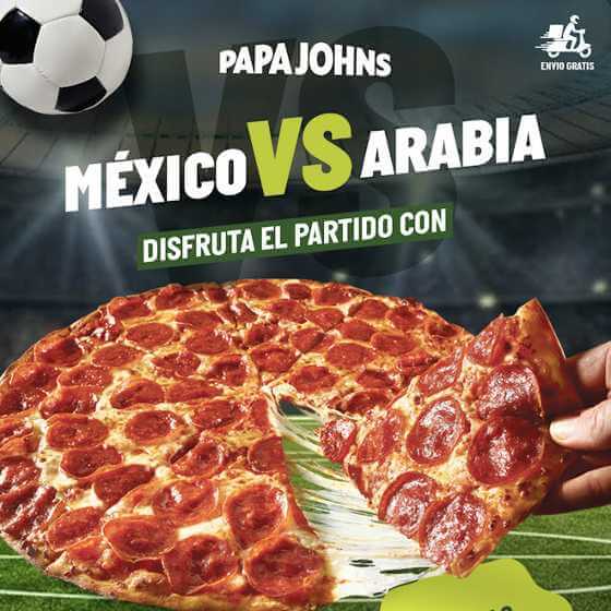 Pizza de pepperoni XL por solo $309 para disfrutar del partido México vs Arabia del Mundial