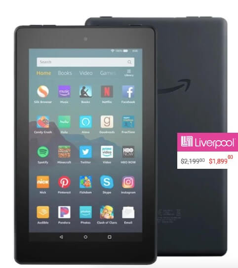 Tablet Amazon Fire 7 para eBooks desde $1,899 en promoción Liverpool