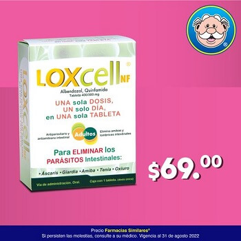 Loxcell a sólo $69 por promoción Farmacias Similares