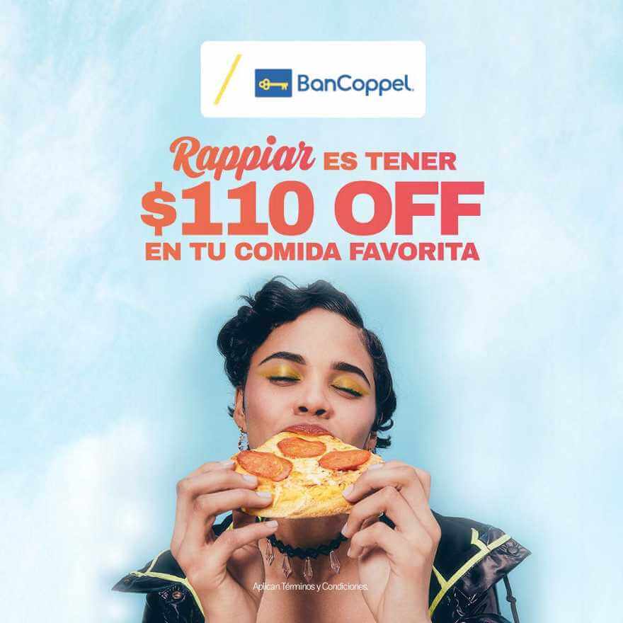 $110 OFF al pagar con tarjeta de crédito BanCoppel por promoción Rappi