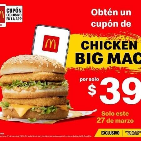¡HOY! Obtén un cupón Chicken Big Mac a $39 en la app de McDonald’s [nuevos usuarios]