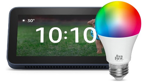 Echo Show 5 (2da gen) con Evolux Foco Inteligente WiFi por $999 este Cyber Monday Amazon Echo Show 5 (2da gen) con Evolux Foco Inteligente WiFi por $999 este Cyber Monday Amazon