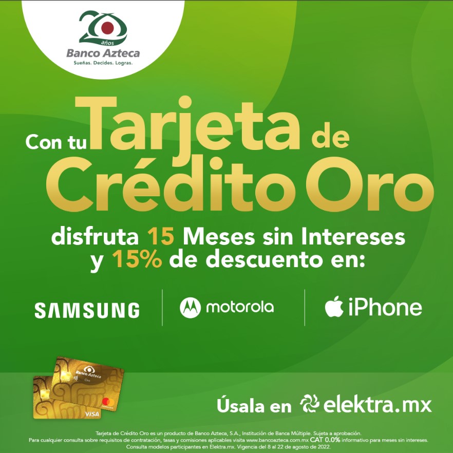 Oferta Elektra de 15% Off + hasta 15 MSI en celulares con Banco Azteca este Regreso a Clases
