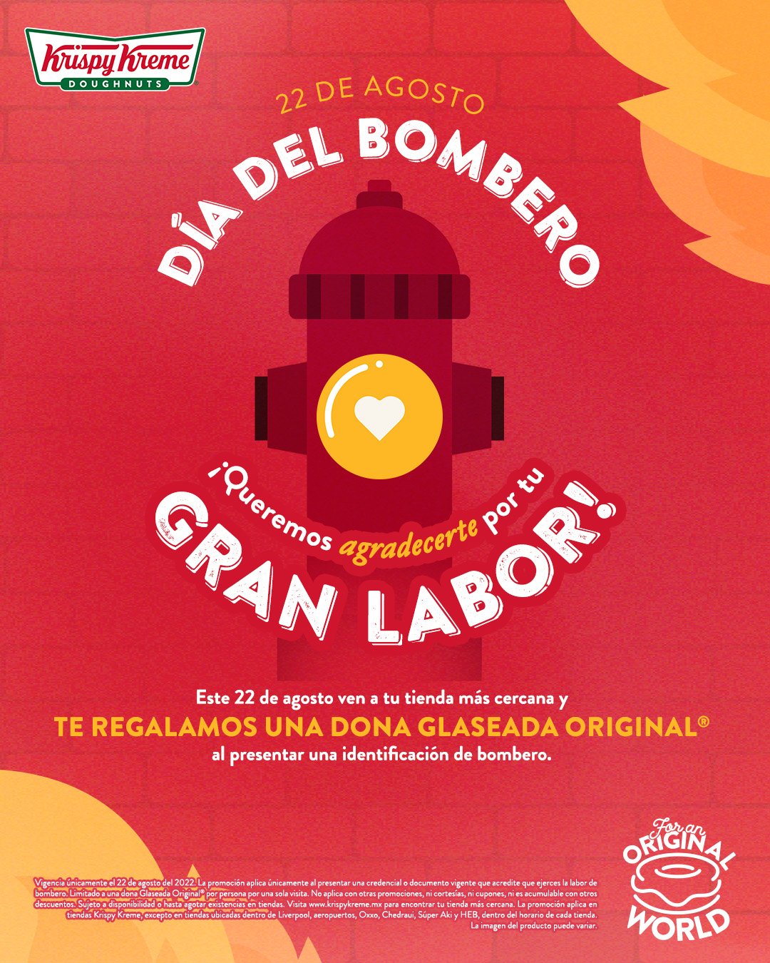 ¡Solo hoy! Dona GRATIS por el Día del Bombero en Krispy Kreme