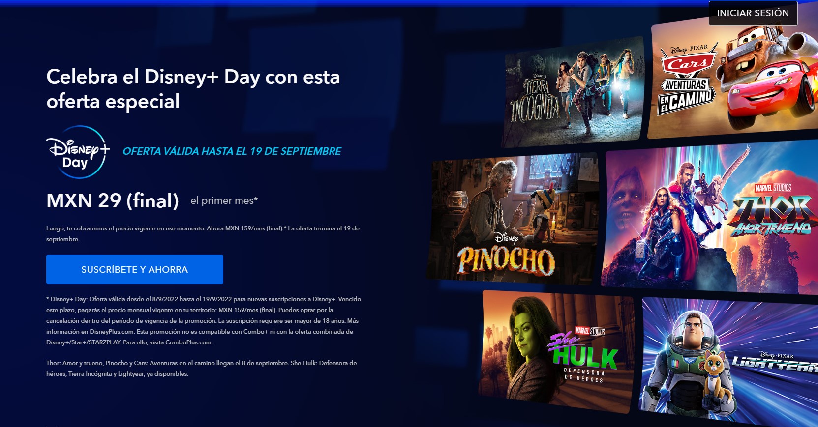 Promoción Disney+ Day 2022 ahorra en el primer mes a sólo $29 pesos