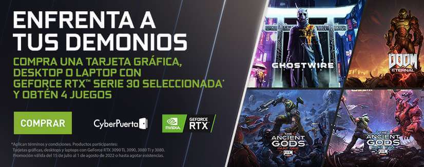 Oferta Cyberpuerta: 4 juegos GRATIS en la compra de un equipo con GeForce RTX