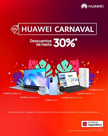 Hasta 30% OFF en toda la tienda durante el Huawei Carnaval