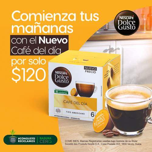 Oferta Dolce Gusto: Nuevo Café del Día por tan solo $120 pesos