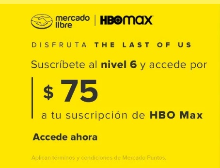 HBO Max a solo $75 al mes para usuarios Nivel 6 Mercado Libre HBO Max a solo $75 al mes para usuarios Nivel 6 Mercado Libre