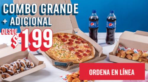 Promoción Domino's Pizza: Combo grande por tan solo $199 pesos