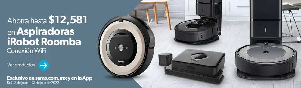 Oferta Sam’s Club: Hasta $12,581 Off en Aspiradoras iRobot Roomba con conexión WiFi