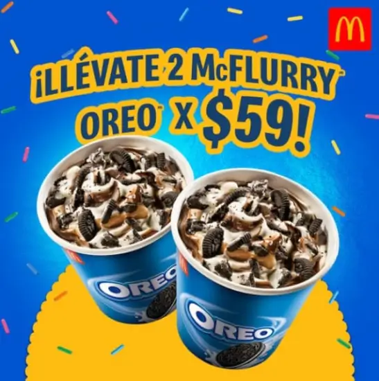 2 McFlurry Oreo por solo $59 con este cupón McDonald’s App
