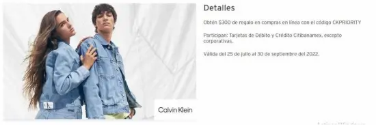 Aprovecha $300 pesos de regalo con este cupón Calvin Klein al pagar con Citibanamex