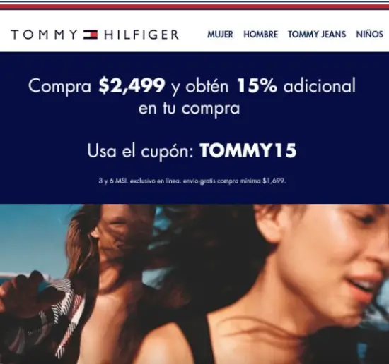 Compra $2,499 y obtén un 15% extra en Tommy Hilfiger con este cupón