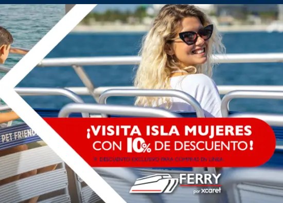 Cupón de 10% de descuento en Ferry a Isla Mujeres