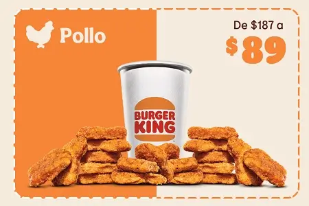 20 nuggets + refresco chico por $89 con cupón Burger King