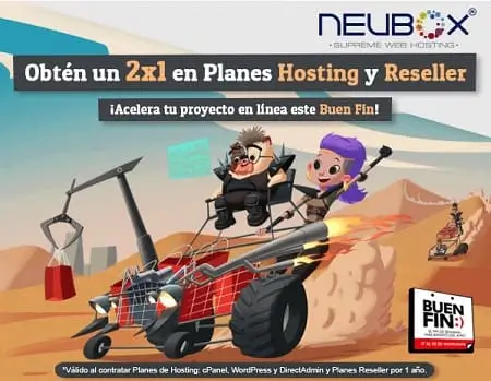 Planes Hosting y Reseller Neubox al 2x1 en Buen Fin 2023