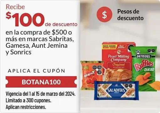 Ahorra $100 en botanas, galletas y dulces con cupón Soriana